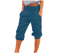 Jeans con Tasche Laterali Donna Joggers Pelle Cotone Elasticizzati Particolari Elegante Freschi Quadri Outdoor Arancioni Fondo Antipioggia Tech Protezioni Corsa Pantaloncino La Imbottito Training