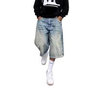 Jeans da, Comodi e Casual, con Design a Gamba Dritta, per l'uso Quotidiano, per la Stagione Primaverile ed Estiva, Perfetti per Magliette e Gilet, in Misto Poliuretano di Facile (Blue, S)