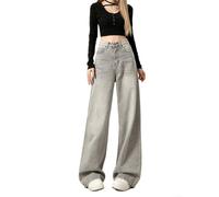 Jeans da donna a gamba larga, a vita alta, vestibilità larga | Stile alla moda dal taglio largo, vita alta, vestibilità larga, ideale per un look