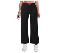 Jeans da Donna a Gamba Larga, Jeans Palazzo Donna Vita Alta Sciolto Hip Hop Gamba Dritta Larga Lavato Processo Retro Street Casual Pantaloni Flare Pantaloni Donna Jeans per Il Tempo Libero