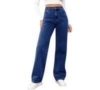 Jeans da donna a gamba larga lunga, Y2K jeans larghi, pantaloni in denim elasticizzati casual, comodi pantaloni jeans larghi con tasche classici pantaloni lunghi da salotto comodi pantaloni in denim