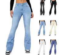 Jeans da donna a vita alta baggy - Jeans Bootcut da donna stretch jeans skinny pantaloni a zampa pantaloni eleganti vintage flared pantaloni baggy Y2K jeans Hiphop Streetwear Locker, BU1, 3XL