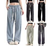 Jeans da donna baggy jeans a vita alta con gamba larga in denim per taglie forti jeans elasticizzati in denim pantaloni hihop pantaloni da jogging y2k jeans con gamba larga pantaloni da tempo libero