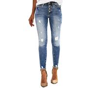 Jeans da donna, casual, a vita alta, vestibilità stretta, jeans da donna elasticizzati, Y2K, per ragazze, sottili, per il tempo libero, con tasche e passanti per cintura, S-XXL, b, XL