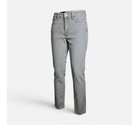 Jeans da donna Mavi Niki vita alta, gamba dritta a righe estive, bianco-blu...