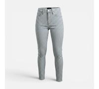 Jeans da donna Mavi Niki vita alta, gamba dritta estivi a righe bianco/blu, W...