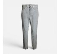 Jeans da donna Mavi Niki vita alta, gamba dritta estivi a righe bianco/blu, W...