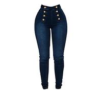 Jeans da donna skinny elasticizzati colombiani sollevamento del sedere a vita alta doppio petto jeans da lavoro da marinaio controllo della pancia Bodycon jeans leggings slim fit totalmente modellante