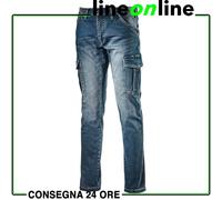 Jeans da lavoro Diadora Utility Cargo Denim - Pantaloni elasticizzati in cotone