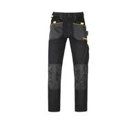 KAPRIOL Kapriol Slick Pantalone da Lavoro in Jeans Nero Multitasche Rinforzo Posteriore a Fondo Gamba Tasca Portaginocchiere Elastico in Vita, M