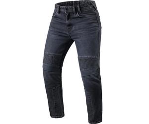Jeans da moto Revit Moto 2 TF cropped, blu scuro lavato-nero W32/L32