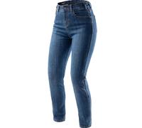 Jeans da motociclista corti da donna Rebelhorn Classic Monolayer blu lavato W40/L28