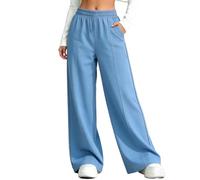 Jeans da ragazza, adolescenti e bambini, elasticizzati, a vita alta, in denim, strappati, stile classico, retrò, gamba larga, pantaloni larghi per la scuola, vestiti preppy 3-14 anni