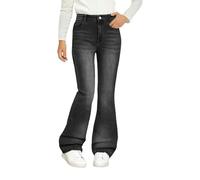 Jeans da ragazza e adolescente, jeans svasati, a vita alta, elasticizzati, in denim Y2K, stile retrò, morbidi a campana, comodi, per il tempo libero, per l'autunno e l'inverno, la scuola, il tempo