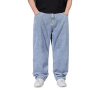 Jeans da uomo Baggy, gamba larga, pantaloni da tempo libero, pantaloni oversize con tasche, pantaloni da jogging con elastico, vestibilità ampia, jeans in denim, tinta unita, pantaloni da uomo, Hip