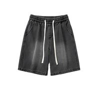 Jeans da uomo Baggy Jeans corti vintage Hip Hop Jeans Y2k Denim Shorts Teenager Ragazzi Streetwear Estivi Bermuda Casual Denim Short Casual Casual Lose Streetwear, O nero., S