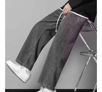 Jeans da uomo dalla vestibilità comoda, classici a gamba dritta, comodi in vita, design a 5 tasche, per lavoro e tempo libero, M-3XL (nero, grigio, XL)