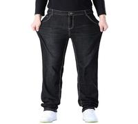 Jeans da uomo in cotone taglie forti, stile retrò, casual, alla moda, comodi ed elastici, misto poliestere-cotone, disponibili nelle taglie M-8XL, perfetti per l'uso quotidiano e attività all'aperto