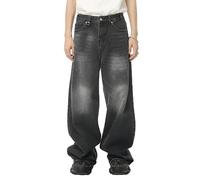 Jeans da Uomo Jeans Larghi Basic Denim Jeans Cool a Gamba Larga Pantaloni Larghi da Uomo Jeans Vintage Pantaloni per il Tempo Libero Streetwear Pantaloni da Uomo in Cotone(S)