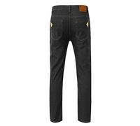 Jeans da uomo slim fit, elasticizzati, in denim, traspiranti, dritti, leggeri, casual, con tasche laterali, comodi pantaloni da salotto per uso quotidiano e vacanze, BK1, 48