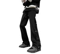 Jeans da Uomo Vita Stretta Pantalaccio Chinos Caviglia Classico Ecopelle Calzoni Acetato Pinces Apertura Poliestere Imbottito Latino Piega Fighi Mountain Bene Banda Just Vari