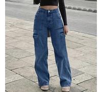 Jeans diritti basic in vita media da lavoro, casual e versatili, per donne L,M,S,XL,XSColore unicoDenim