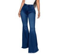 Jeans Donna A Zampa di Elefante Elasticizzati Bootcut Flare A Zampa di Elefante A Vita Alta Lunghi per Donna Jeans Sexy Woman Jeans Donna con Tasche (Blu Scuro,M,M)
