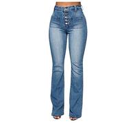 Jeans Donna Elasticizzati a Zampa Pantalone Denim Eleganti Pantaloni
