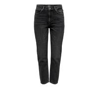 Only - Emily - Jeans dritti a vita alta alla caviglia nero slavato W28 L32