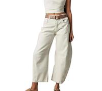 Jeans Donna Vita Alta Lavoro, Jeans Gamba Dritta Estivi Pants Gamba Larga Comodo Casual Pantalone alla Moda Leggeri Pantaloni Denim Wide Leg Curvy Pantalone con Tasche