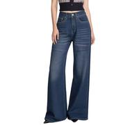 Jeans Donna Vita Alta Pantaloni Elasticizzati Modello Sigaretta Jeans Curvy Bootcut Gamba Diritti Push Up per Fitness Sport Tempo Libero Casa Pigiama Pantalone con Elastico in Vita