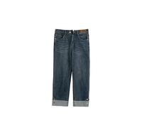 Jeans Dritti con Orlo Risvolto da Donna Taglie Forti Spring Fat Girls - Blu - 3XL