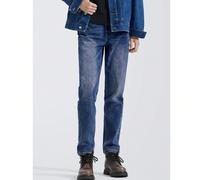 Jeans dritti da uomo, slim fit, con elasticità, pantaloni casual a gamba larga, adatti per l'autunno e l'inverno Design tascabile: questi pantaloni sono dotati di tasche più grandi su entrambi i lati