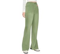 Jeans elasticizzati da donna a vita alta gamba dritta, jeans da donna alti, comodi pantaloni elasticizzati in jeans, pantaloni lunghi larghi casual con tasche pantaloni in denim leggeri per uscire