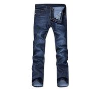 Jeans elasticizzati da uomo, in denim, colore blu, taglio dritto, gamba dritta, taglio aderente, Supper Faded Wash Classic Comfort Designer Knit, Formato A5, colore: Blu, XXXXL