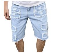 Jeans Elasticizzati Uomo - Strappati Elasticizzati con personalità Ink Trend Quarter (Blue XXL)