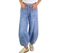 Jeans for Women - Pantaloni Larghi alla Moda Casual Femminili Jeans lavati Lunghi a scimitarra Confortevoli Eleganti Quotidiano Autunno Inverno Tendenza