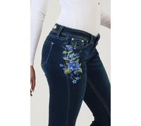 Jeans Grace in LA bootcut floral blu JB51323 - vita bassa low waist
