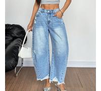 Jeans in denim casual con tasche e effetto consumato, affusolati e versatili, da donna, adatti per l'ufficio, per il ritorno a scuola e per outfit da cowgirl Tall XS,Tall S,Tall M,Tall L,Tall XLColore