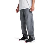 Jeans In Denim Relaxati Dritti - Grigio Medio