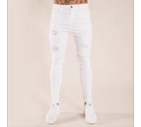 Jeans In Denim Strappati Super Stretch Distressed Skinny Pantaloni Casual