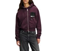 JEANS KARL LAGERFELD, DA DONNA, FELPA CON CAPPUCCIO E ZIP, PLUM PERFECT, TAGLIA M