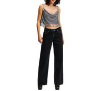 KARL LAGERFELD JEANS Mid Rise Relaxed Denim Jeans, Washed Black Od Black, 30W x 30L Donna
