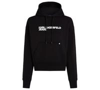 Jeans Karl Lagerfeld Donna Felpa Con Cappuccio Essentail Logo Vestibilità Regolare, Nero, M