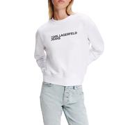 Jeans Karl Lagerfeld, Donna, Felpa Con Logo Essenziale, Vestibilità Regolare, Bianco, L