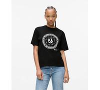 Jeans Karl Lagerfeld, Donna, T-Shirt Bandana A Maniche Corte Regolari, Vestibilità Regolare, Nero, M