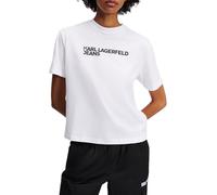 KARL LAGERFELD JEANS Regular Short Sleeve Essential Tee T-Shirt, Bianco, M Donna