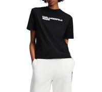 Jeans Karl Lagerfeld, Donna, T-Shirt Essential Logo A Maniche Corte Regolari, Vestibilità Regolare, Nero, L