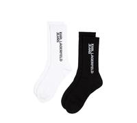 Jeans Karl Lagerfeld, Uomo, Calzini Essential Logo, Confezione Da 2, Bianco/Nero, Taglia Unica