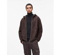 Jeans Karl Lagerfeld Uomo Felpa Con Cappuccio E Zip Reg Patch Vestibilità Regolare, Marrone, XXL